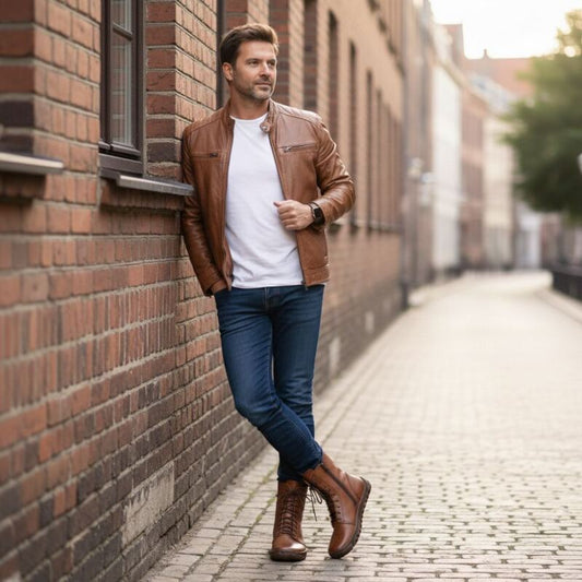 DOQS Schnürboots mit besonders rutschfester Sohle in braun für Herren