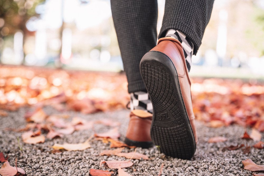 Barfußschuh ZAQQ PIQUANT Nappa Cognac Barfußschuhe Minimalschuhe