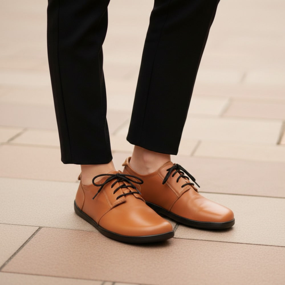Barfußschuh ZAQQ PIQUANT Nappa Cognac Barfußschuhe Minimalschuhe